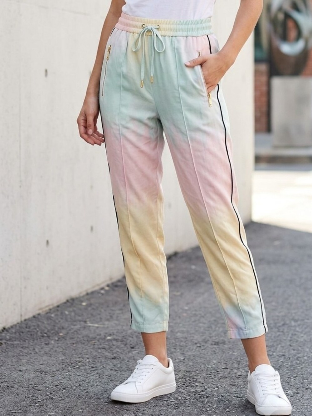 {Wildfox} Pastel Ombre Track Pants with Zip Pockets - Size XS